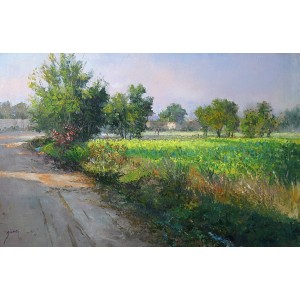 Ajab Khan, 24 x 36 Inch, Oil on Canvas, Landscape Paiting, AC-AJB-004